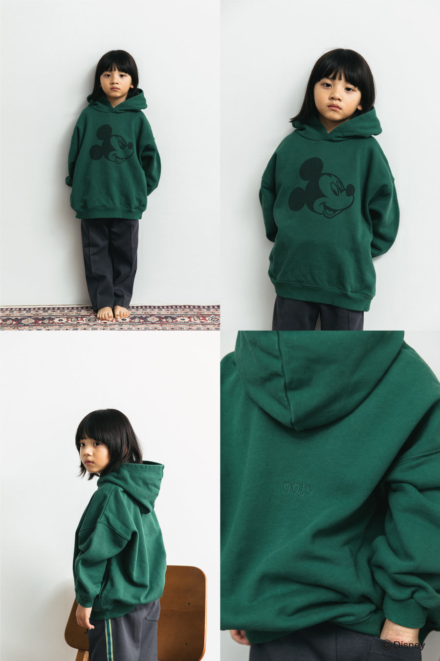 【disney collection】 Mickey sweat hoodie_green