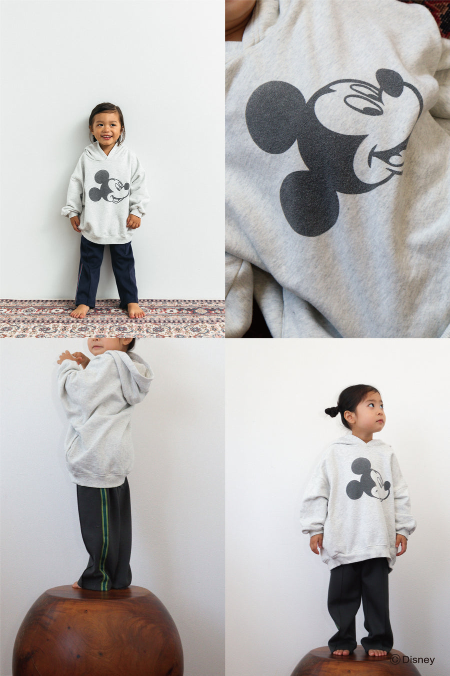 【disney collection】 Mickey sweat hoodie_oatmeal