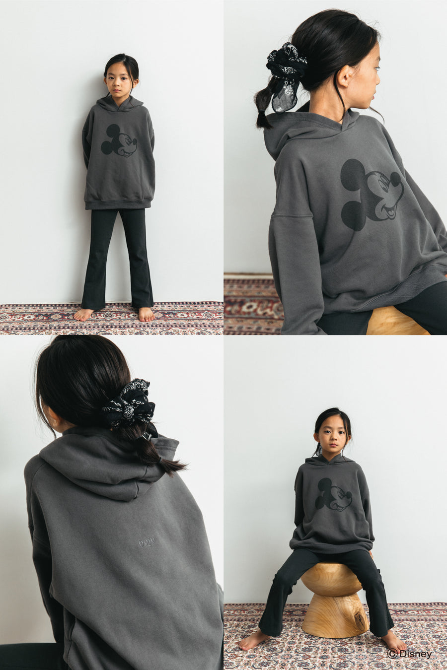 【disney collection】 Mickey sweat hoodie_charcoal