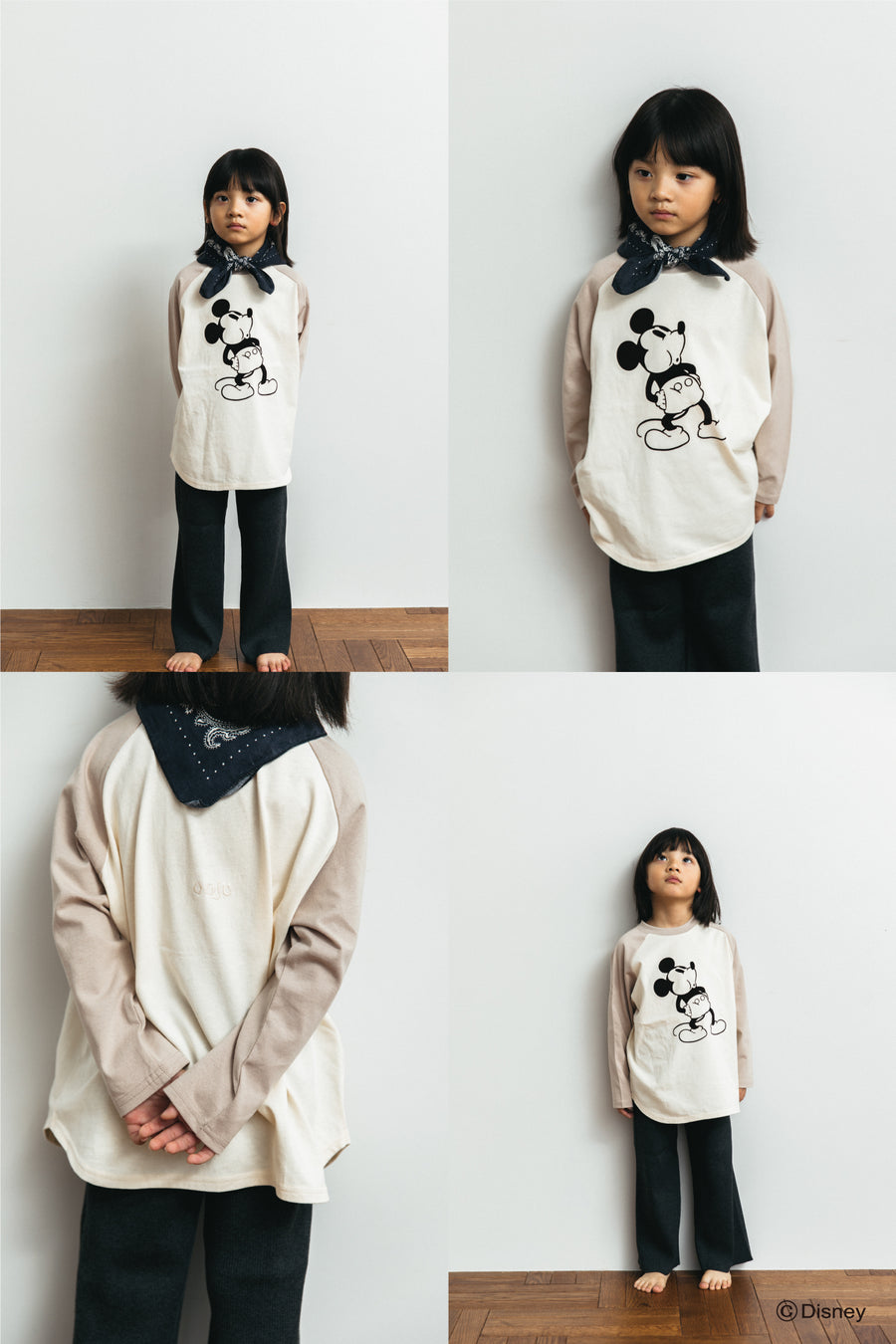 【disney collection】 raglan L/S T-shirts_beige