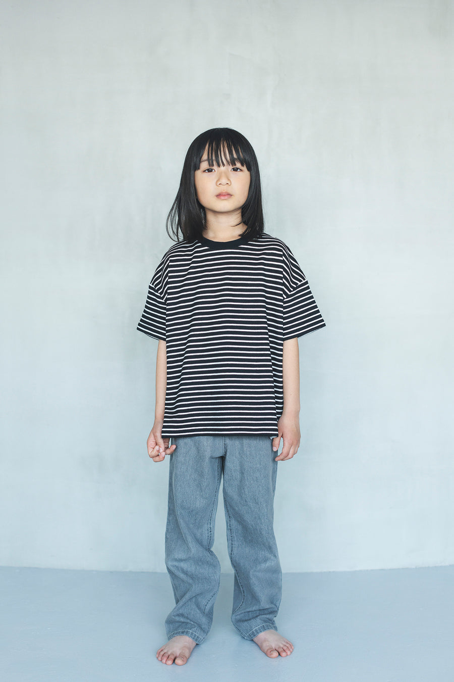 border patterned pile tee